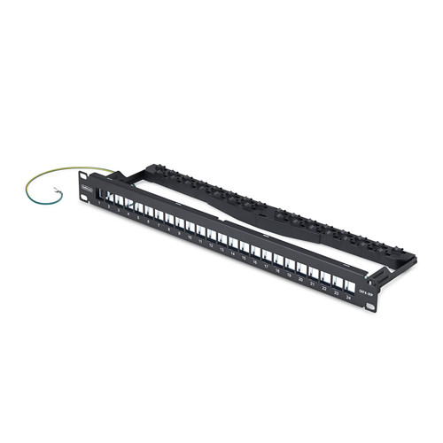 StarTech.com Panneau de Brassage Keystone Vierge 24 Ports 1U avec Barre de Gestion des Câbles, Panneau Patch Cat6 Monté en Rack pour Prises Réseau Ethernet RJ45 STP - C6PANELSTP241U