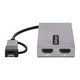 StarTech.com Adaptateur USB vers Double HDMI - USB A/C vers 2 Écrans HDMI (1x 4K30Hz, 1x 1080p) - Dongle Intégré USB-A vers C, Câble de 11cm - Adaptateur USB 3.0 vers HDMI - Convertisseur USB HDMI, Windows/MacOS - 107B-USB-HDMI
