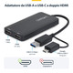StarTech.com Adaptateur USB vers Double HDMI - USB A/C vers 2 Écrans HDMI (1x 4K30Hz, 1x 1080p) - Dongle Intégré USB-A vers C, Câble de 11cm - Adaptateur USB 3.0 vers HDMI - Convertisseur USB HDMI, Windows/MacOS - 107B-USB-HDMI