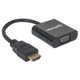 Manhattan  câble vidéo et adaptateur 0,3 m HDMI Type A (Standard) VGA (D-Sub) Noir - 151467