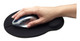 Manhattan Tapis de souris avec repose-poignet en gel, noir, 241 × 203 × 40 mm, base antidérapante, garantie à vie - 434362