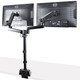 StarTech.com Support Double Écran PC - Bras Double Moniteur VESA - 32" 8kg - Empilables Verticalement - Porte 2 Écrans Hauteur Réglable/Articulé - Fixation Pince/œillet - ARMDUALPIVOT