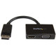 StarTech.com Adaptateur audio / vidéo de voyage - Convertisseur 2-en-1 DisplayPort vers HDMI ou VGA - Noir - DP2HDVGA