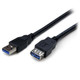 StarTech.com Câble d'extension USB 3.0 SuperSpeed de 2m - Rallonge USB A vers A - M/F - Noir - USB3SEXT2MBK