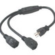 C2G 14in 1-to-2 18 AWG Power Cord Splitter (2 NEMA 5-15R -> 1 NEMA 5-15P) Noir 0,35 m - 29802