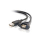 C2G 1.5ft USB 2.0 A Male to A Female Panel Mount Cable câble USB 0,45 m USB A Noir - 28062