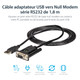 StarTech.com Câble Adaptateur USB vers RS232 Série - Câble DB9 Série DCE avec FTDI - Null Modem - USB 1.1 / 2.0 - Alimenté par Bus - ICUSB232FTN