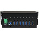 StarTech.com Hub USB 3.0 à 7 ports - 5Gbps - Hub USB-A industriel en métal avec protection ESD et protection contre les surtensions de 350W - Montage sur rail DIN, mural ou sur bureau - Hub d'extension USB conforme TAA - ST7300USBME