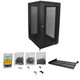 StarTech.com Armoire Rack Serveur 24U à 4 Montants, Armoire Verrouillable 19" pour Ordinateur/AV/Équipement IT, Rack Réseau pour Bureau/Domicile avec Roulettes et Rails de Montage Ajustables - RK2433BKM