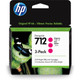 HP Pack de 3 cartouches d'encre DesignJet 712, magenta, 29 ml - 3ED78A