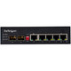 StarTech.com Switch Gigabit Ethernet Industriel 6 Ports - 4 PoE RJ45 + 2 Slots SFP 30W PoE+ 48VDC 10/100/1000 Mbps - Switch LAN Power Over Ethernet -40°C à 75°C - Montage/Connecteur DIN - IES1G52UPDIN
