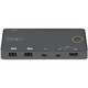StarTech.com Switch KVM Hybride 2 Ports USB-A + HDMI & USB-C - Écran Unique HDMI 2.0 4K 60Hz - Commutateur KVM Compact HDMI Desktop et/ou Laptop - Alimenté par Bus USB - Compatible Thunderbolt 3 - SV221HUC4K