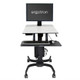Ergotron WorkFit-C, Single HD Sit-Stand Workstation Noir, Gris Panier multimédia - 24-216-085