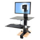 Ergotron WorkFit-S, Single HD with Worksurface+ Noir Support multimédia - 33-351-200