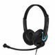 Andrea Communications EDU-255M Casque Avec fil Arceau Bureau/Centre d'appels Noir, Bleu - C1-1030000-25