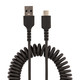 StarTech.com Câble de Charge Rapide USB-A vers USB-C de 1m, Robuste, Spiralé, Charge et Synchronisation, 3A, USB 2.0, Gaine TPE et Fibre d'Aramide - Cordon de Charge USB - R2ACC-1M-USB-CABLE
