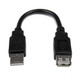 StarTech.com Câble d'extension USB 2.0 de 15cm - Rallonge USB A vers A - M/F - USBEXTAA6IN