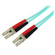 StarTech.com Câble Fibre Optique Multimode de 10m LC/UPC à LC/UPC OM3, Fibre Zipcord Full Duplex 50/125µm, Réseaux 100G, LOMMF/VCSEL, <0.3dB Faible Perte d'Insertion, Cordon Patch Fibre LSZH - A50FBLCLC10