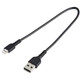 StarTech.com Câble USB-A vers Lightning Noir Robuste 30cm - Câble de Charge/Synchronisation de Type A vers Lightning en Fibre Aramide - iPad/iPhone 12 - Certifié Apple MFi - RUSBLTMM30CMB