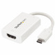 StarTech.com Adaptateur vidéo USB-C vers HDMI avec USB Power Delivery - M/F - 4K 60 Hz - Blanc - CDP2HDUCPW