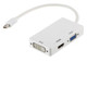 Axiom Mini DisplayPort VGA + HDMI + DVI Blanc - 3N1MDP2HVD-AX