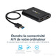StarTech.com Adaptateur USB 3.0 vers double DisplayPort 4K 60 Hz - USB32DP24K60