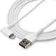 StarTech.com Câble USB-A vers Lightning Blanc Robuste 2m Coudé à 90° - Câble de Charge/Synchronisation USB Type A vers Lightning en Fibre Aramide Robuste et Résistante - Certifié Apple MFi - iPhone - RUSBLTMM2MWR