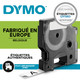 DYMO D1 étiquettes autocollantes authentiques | impression en blanc sur fond noir | 12 mm x 7 m | pour étiqueteuses LabelManager - S0720610