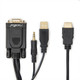 Rocstor  câble vidéo et adaptateur 1,83 m HDMI Type A (Standard) VGA (D-Sub) + 3.5mm + USB Type-A Noir - Y10C264-B1