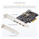 StarTech.com Carte PCIe USB à 5 Ports, USB 3.2 10Gbps, Carte PCI Express avec 4x USB-C et 1x USB-A interne, Carte Contrôleur USB PCIe, Windows/macOS/Linux - PS4C3IA3-USB-C-CARD