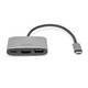 Rocstor USB-C MULTIPORT ADAPTER USB Type-C 5000 Mbit/s Noir, Argent - Y10A321-S1