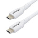 StarTech.com Câble de Charge USB-C de 2m, Charge et Synchronisation, 60W (3A) PD, Câble de Charge USB 2.0 pour Ordinateur Portable - Cordon de Charge USB C Blanc - USB2CC2MNCWHE