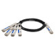 AddOn Networks  câble InfiniBand et à fibres optiques 1 m 4xQSFP56 QSFP-DD Noir, Argent - QDD-4QSFP56-400-CU1M-AO