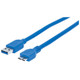 Manhattan 0.5m, USB3.0-A/USB3.0 Micro-B câble USB USB 3.2 Gen 1 (3.1 Gen 1) 0,5 m USB A Micro-USB B Bleu - 354318
