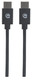 Manhattan Câble USB-C vers USB-C, 2 m, mâle à mâle, 480 Mbit/s (USB 2.0), 3 A, noir, garantie à vie, équivalent à USB2CC2M - 354875