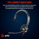 HP Poly Micro-casque Poly Blackwire 3310 monaural USB-C certifié Microsoft Teams + adaptateur USB-C/A - 8X216AA