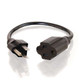 C2G 3ft Outlet Saver 18 AWG Power Extension Cord Noir 0,91 m NEMA 5-15P - 03114