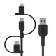 Belkin BOOST CHARGE câble USB 1 m USB A USB C/Micro-USB B/Lightning Noir - CAC001BT1MBK