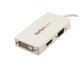 StarTech.com Adaptateur de voyage Mini DisplayPort vers VGA / DVI / HDMI - Convertisseur vidéo 3-en-1 - Blanc - MDP2VGDVHDW