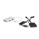 StarTech.com Adaptateur de voyage Mini DisplayPort vers VGA / DVI / HDMI - Convertisseur vidéo 3-en-1 - Blanc - MDP2VGDVHDW