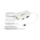 StarTech.com Adaptateur de voyage Mini DisplayPort vers VGA / DVI / HDMI - Convertisseur vidéo 3-en-1 - Blanc - MDP2VGDVHDW