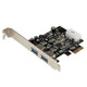 StarTech.com Carte Contrôleur PCI Express vers 2 Ports USB 3.0 avec UASP - Alimentation LP4 - PEXUSB3S25