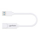 Manhattan Adaptateur réseau Gigabit USB-A, 10/100/1000 Mbit/s, 5 Gbit/s (USB 3.2 Gen 1 / USB 3.0), RJ45, blanc, garantie 3 ans, équivalent à USB31000SW - 506847