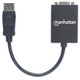 Manhattan Câble convertisseur DisplayPort vers VGA HD15, actif, 15 cm, mâle vers femelle, DP avec verrouillage, noir, garantie à vie, équivalent à DP2VGA2 - 151962