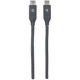 Manhattan Câble USB-C vers USB-C, 50 cm, mâle à mâle, 10 Gbit/s (USB 3.2 Gen 2 / USB 3.1), 3 A (charge rapide), noir, garantie à vie, équivalent à USB31CC50CM - 354899