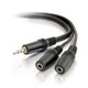 C2G 6ft 3.5mm Stereo M / 3.5mm Stereo F Y-Cable câble audio 1,8 m 3,5mm 2 x 3.5mm Noir - 40427