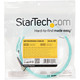StarTech.com Câble Fibre Optique Multimode de 2m LC/UPC à LC/UPC OM4, Fibre Zipcord 50/125µm LOMMF/VCSEL, Réseaux 100G, Faible Perte d'Insertion, Cordon de Raccordement Fibre LSZH - 450FBLCLC2