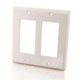 C2G Decorative Dual Gang Wall Plate - White Blanc - 03728
