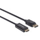 Manhattan Câble DisplayPort 1.2 vers HDMI, 4K à 60 Hz, 1 m, mâle à mâle, DP avec verrouillage, non bidirectionnel, noir, garantie 3 ans, équivalent à 3F-DP-HDMI-4K60-HDR - 153195