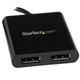 StarTech.com Adaptateur USB-C vers Double DisplayPort 1.2, Hub USB-C Multi-Moniteur MST, Double écran 4K 30Hz/1080p 60Hz DP Extender/Splitter pour Ordinateur Portable, Câble Intégré Extra-Long - Windows Uniquement - MSTCDP122DP